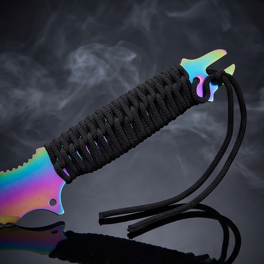 Rainbow Tactical Machete with 3 Kunai – Collector Display Set