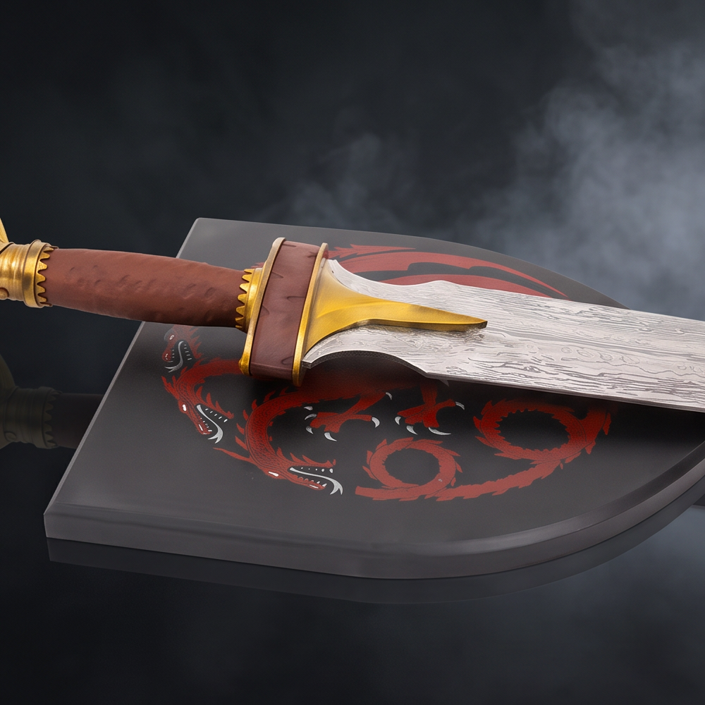 Rhaenyra Targaryen's Royal Sword Replica with Targaryen Wall Plaque | House of the Dragon Collector Edition