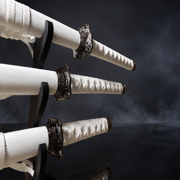 Black & Gold 3-Piece Katana Set