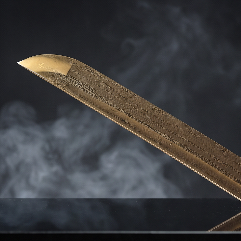 Golden Sunset Katana | Damascus Steel Premium Samurai Sword