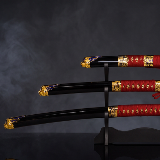Crimson Dynasty Daisho Set | 3-Piece Samurai Sword Collector Edition