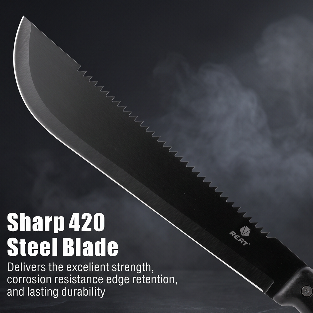 REAT 44cm Black Stainless Steel Outdoor Blade