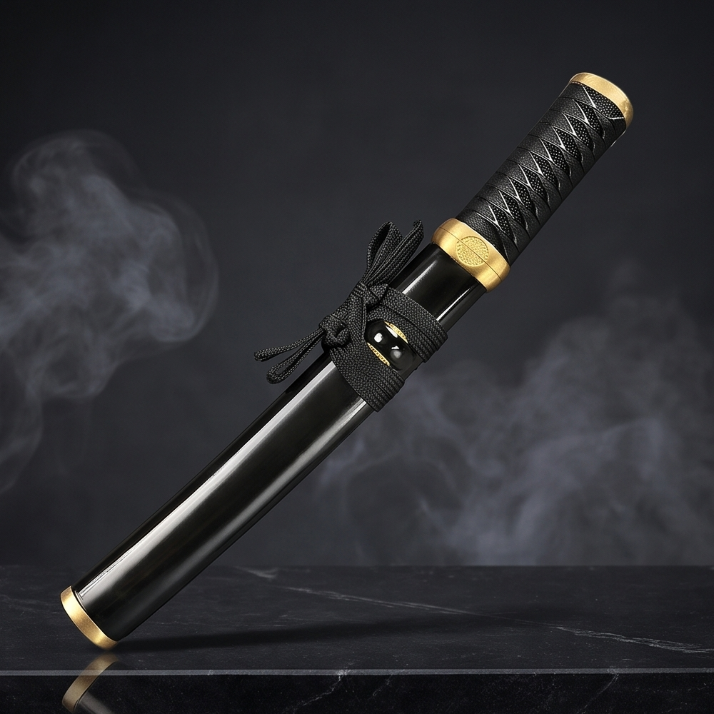 Hand-Forged Tanto Replica – Black & White Wood Scabbard Variants