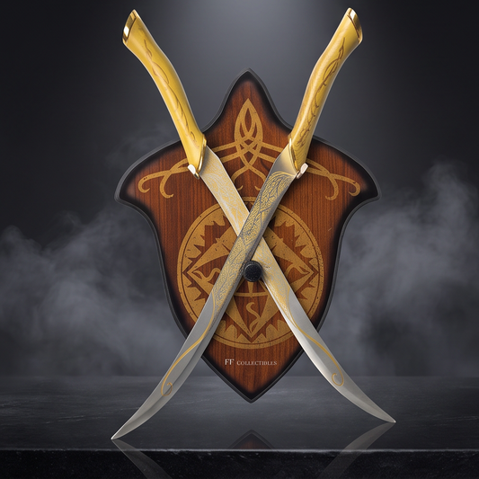 Legolas' Twin Elven Daggers with Wall Plaque | The Lord of the Rings Collector Edition