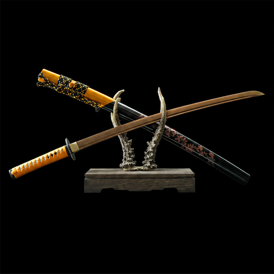 Golden Sunset Katana – Damascus Steel Premium Samurai Sword