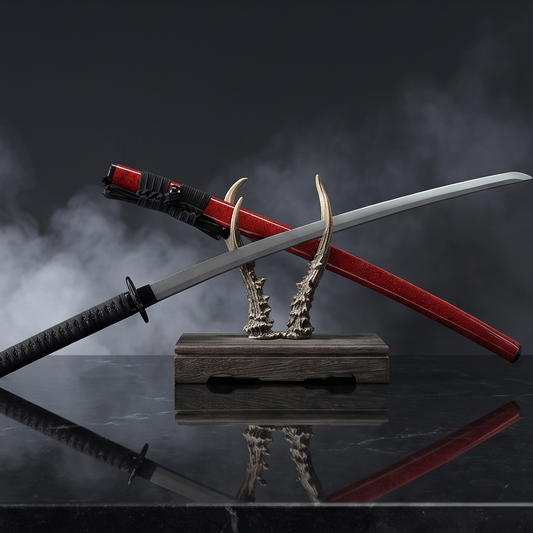Crimson Edge Katana | Titanium-Coated Carbon Steel Samurai Sword