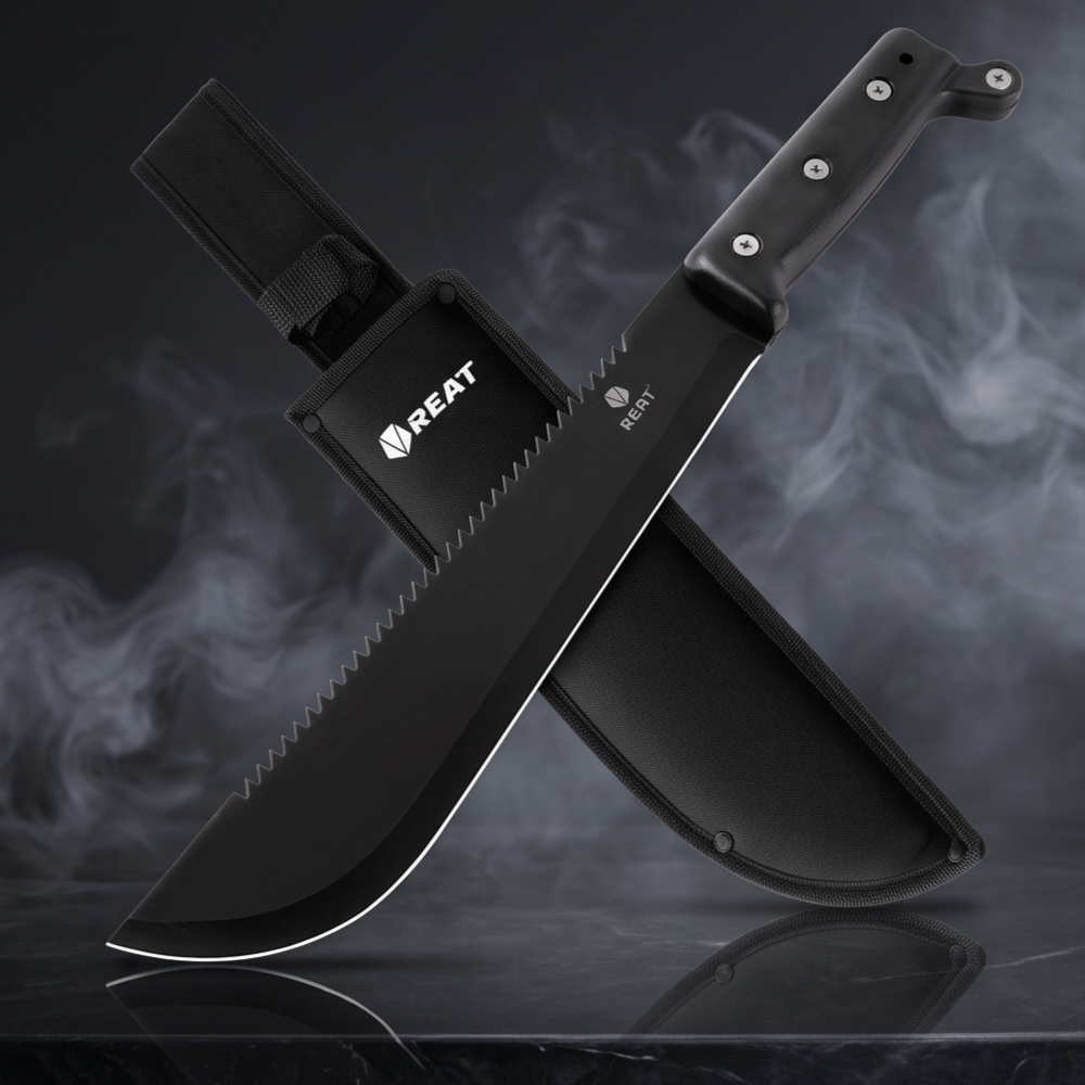 REAT 44cm Black Stainless Steel Outdoor Blade