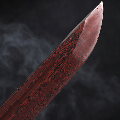 Crimson Veil Katana | Damascus Steel Samurai Sword