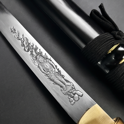 Hand-Forged Tanto Replica – Black & White Wood Scabbard Variants