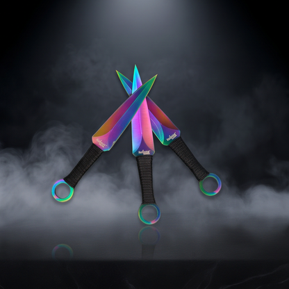 Rainbow Tactical Sword Set with 3 Kunai | Collector Edition