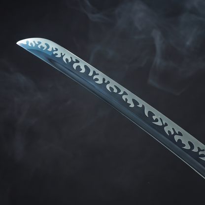 Ornate Silver Dragon Katana – 103cm Collector Display Sword with Stand