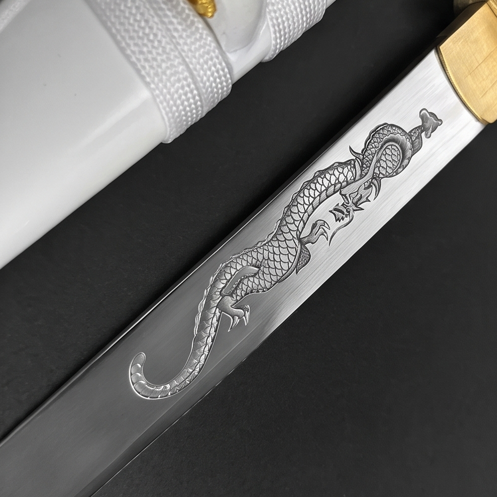 Hand-Forged Tanto Replica – Black & White Wood Scabbard Variants