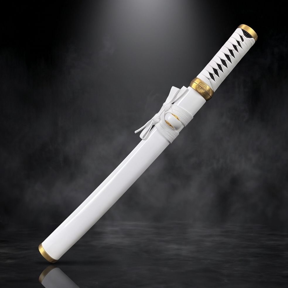 Hand-Forged Tanto Replica – Black & White Wood Scabbard Variants