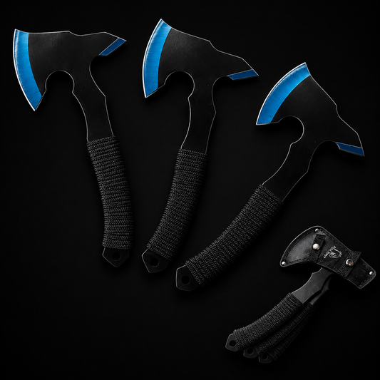 3-Piece Tactical Camping Axe Set with Protective Sheath