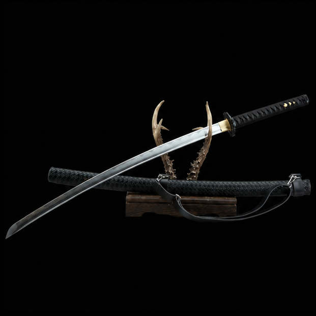 Classic Black Katana with Stand – Premium Decorative Samurai Sword