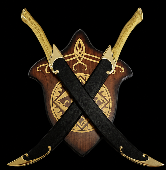Legolas’ Twin Elven Daggers with Wall Plaque – The Lord of the Rings: The Fellowship of the Ring Collector Edition