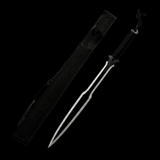 Twin Edge Ninja Throwing Sword – Stainless Steel Display Blade