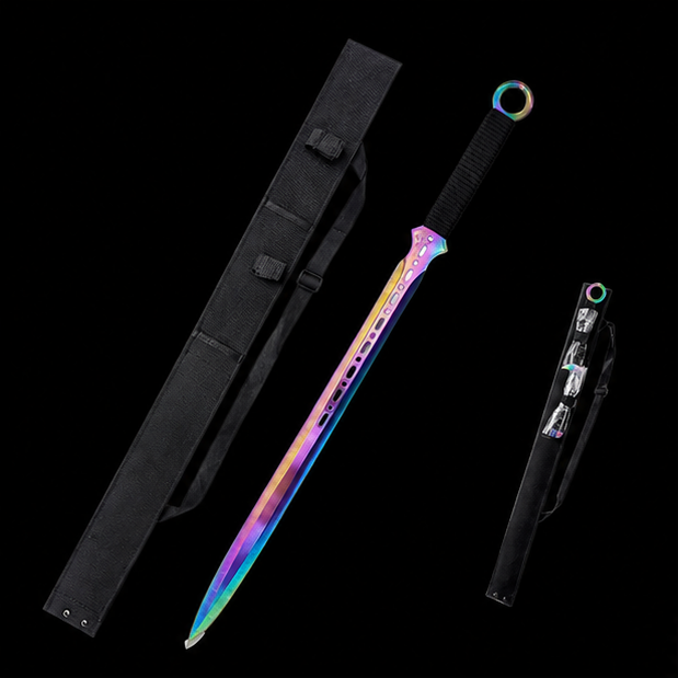 Rainbow Tactical Ninja Sword Set with 3 Kunai – Collector Edition