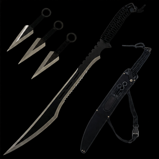 Shadow Tactical Ninja Machete Set with 3 Kunai – Collector Edition