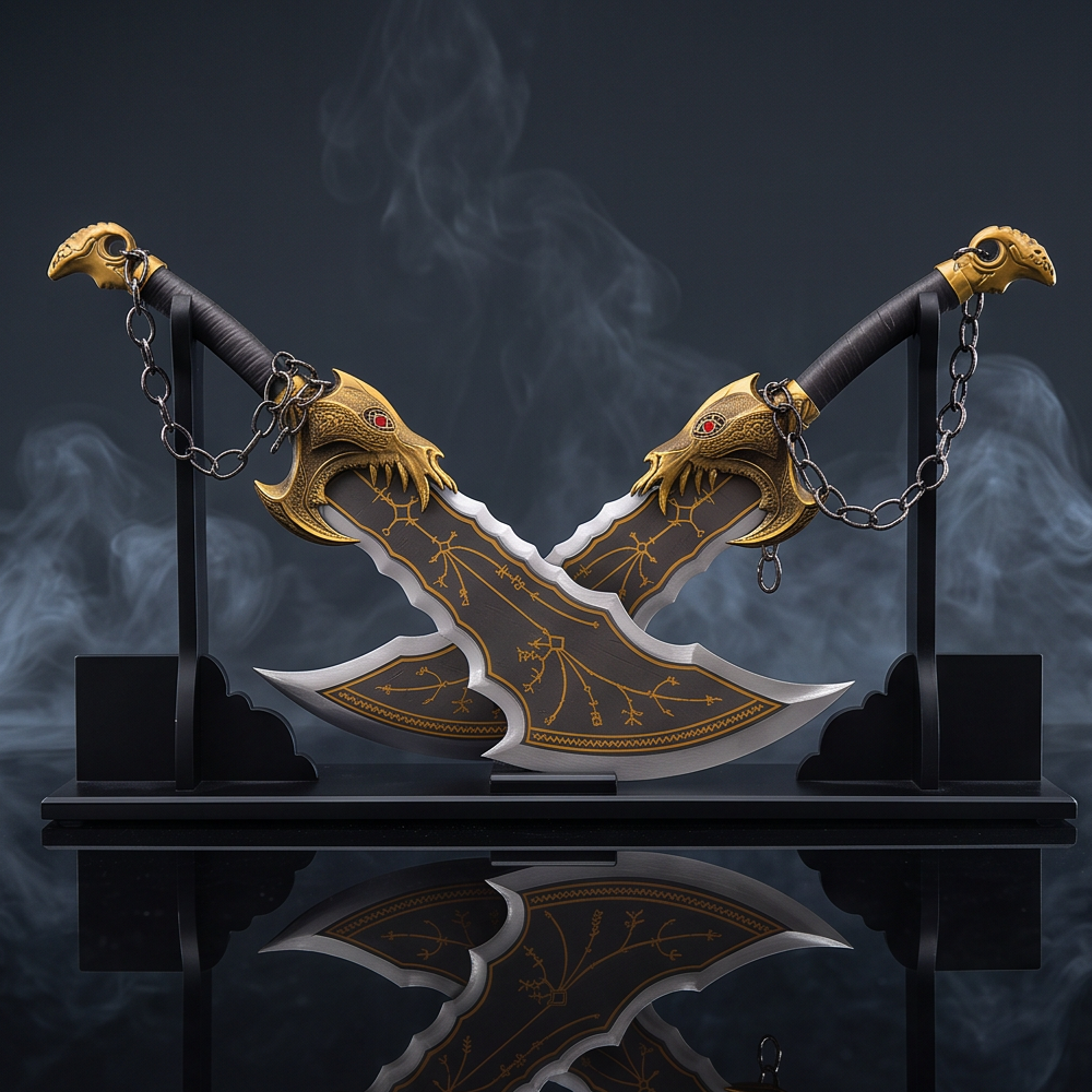 Kratos Blades of Chaos – Twin Dragon Collector Set with Display Stand