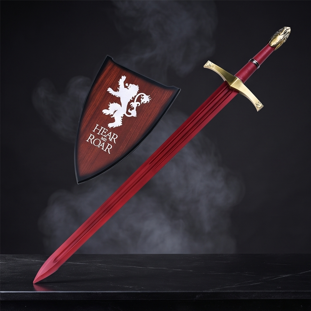 Oathkeeper – Game of Thrones Red Blade Display Replica with Wall Shield