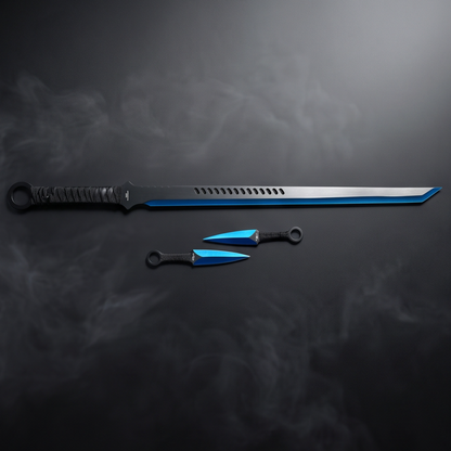 Tactical Sword Set with 2 Kunai – Red & Blue Collector Edition